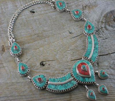 Tibetan Turquoise & Coral Necklace